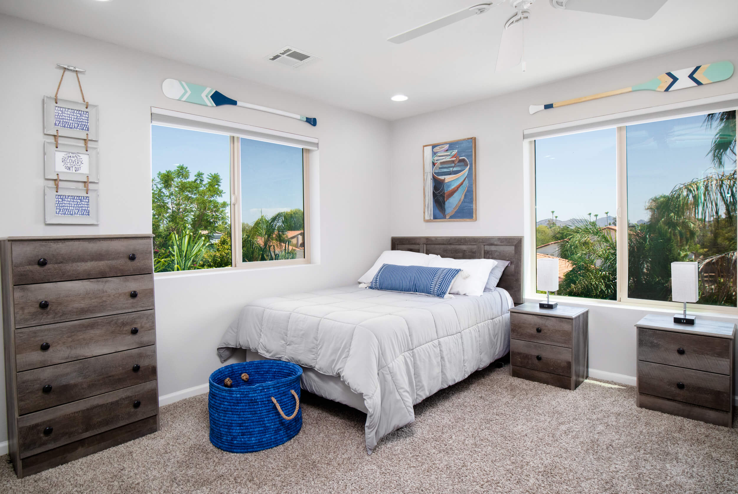 Bedroom at mens recovery living, Phoenix AZ.